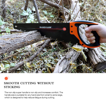 Isunpro 18 inch fast cutting hand saw, wood saw with chip removal device Ergonomic design rubber handle saw